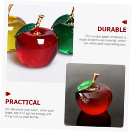 Zerodeko Crystal Apple Statue Hanging Christmas Tree Container Decoration for Home Crystal Table Hand Blown Holiday Collectible Desktop Decor Lucky Clear Home Décor Glass Sculpture Car Red