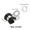 HARFINGTON 12pcs 304 Stainless Steel Cable Clamps 1/4 Inch Rubber