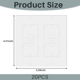 Tondiamo 20 Pieces Wall Insulation Double Switch Outlet Insulation White Foam Outlet Gasket Weatherproof Insulating Socket Switch Sealer Without Adhesive for 2 Gang Switches(Elegant Style)