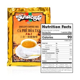 Vinacafe Instant Coffee Mix 3 in 1 (Pack of 1 | 20 Sachets Per Bag)
