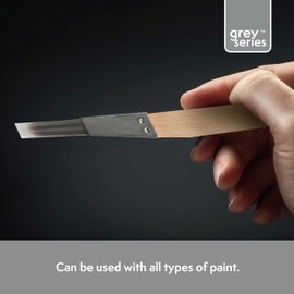 Axus Decor Angled Fitch Paint Brush (Grey Color), Set of 4 sizes - 19mm, 6mm, 13mm, 25mm Filaments, For Detailed Work & Touching Up, Beechwood Handles, Rust-Resistant Stainless Steel