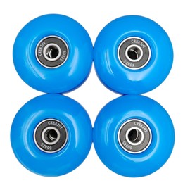 CREAJOY Skateboard Wheels, 52mm 95a, Set of 4 with Bearings (Blue)