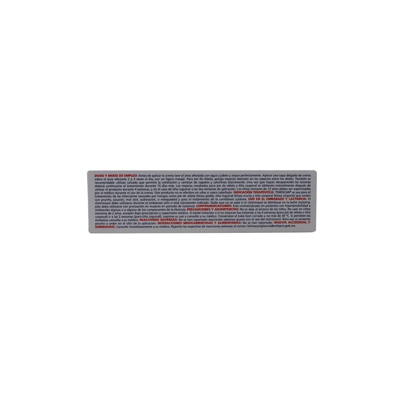 Tenescan Crema Tubo C/20 G. 10 Mg/1 G.