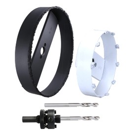 PLG2SUPT 4-3/8 6-3/8” Carbide Grit Hole Saw Cutter for 4 6” Recessed Light Segmented Cutting Edge 4X Faster Than Bi-Metal Hole Saw Cutting Drywall Ceiling Tile Wood Plaster MDF Drywall