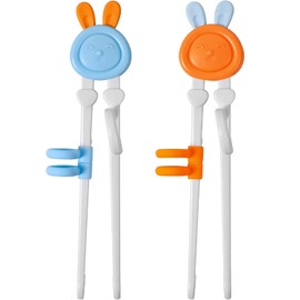 Witbicg Chopsticks, Children's Chopsticks, Chopsticks, Help Sticks, Sushi Sticks, Cute Animal Cartoon Design, Suitable for Children, Beginners, Rabbits, Pack of 2
