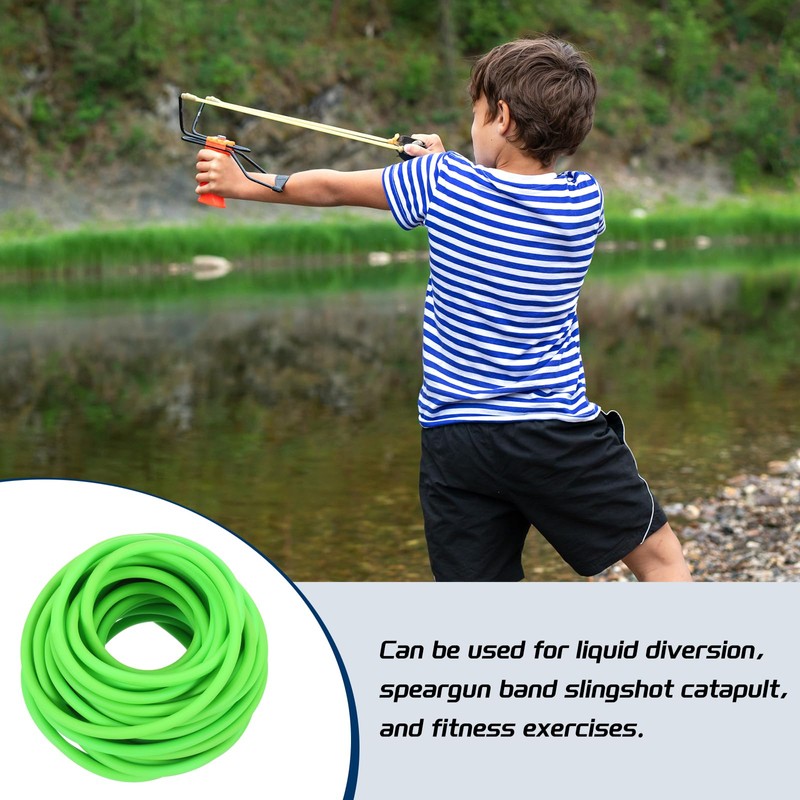 PATIKIL 26 Ft(8M) Fluorescent Green Latex Rubber Tubing, 1/16"(2mm) ID