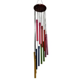Colorful Wind Chimes Metal Aluminum Multicolor 12 Rods Tubes Rainbow Windchime with Hook Weather Resistant Home Outside Garden Ornament Patio Yard Balcony Entrance Decor