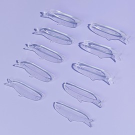 PERMANIA Lash Lift Pads, New Self-Adhesive Super Soft 10Pcs/5Sizes Fish-Shaped Lash Lift Rods Extreme Eyelash Curler Reusable (Transparent)