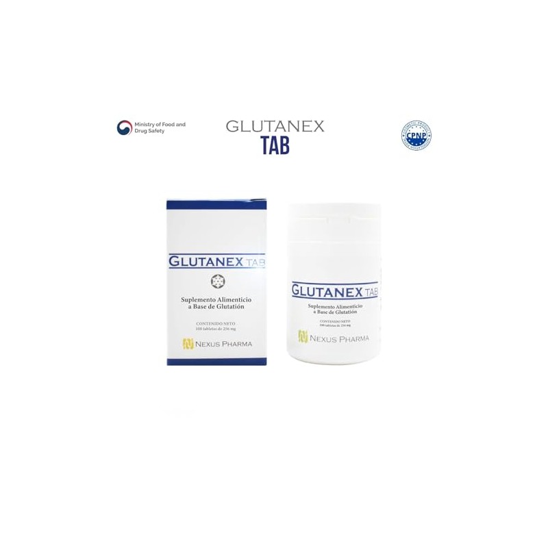 Glutanex Tab Tabletas Glutatión Gsh Alérgenos Ingredientes Relleno Suplemento Alimenticio