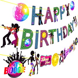 C L cooper life Disco Birthday Party Banner Disco Party Decorations 3Pcs 70's Disco Hanging Cutout Banners for 1970s Disco Fever Hippie Birthday Party Favors Supplies