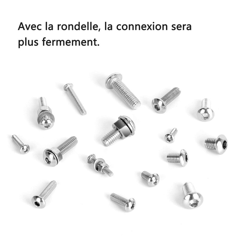 520PCS M3 M4 M5 M6 Stainless Steel Hex Button Screws
