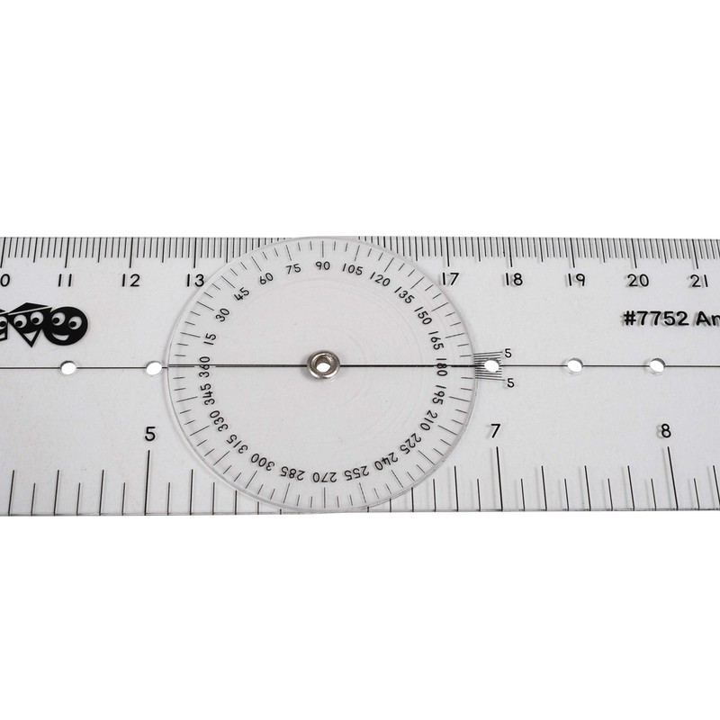 LEARNING ADVANTAGE-7752 Angle Measurement Ruler - Clear, Flexible and Adjustable