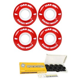 Bigfoot Skateboard Wheels 53mm 83A Soft Cruiser Filmer Red + Ceramic Bearings