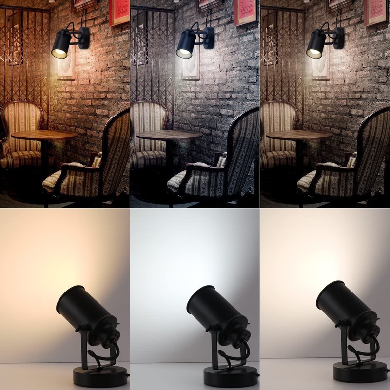NOTOC Industrial Adjustable Retro Black, Plug-in Wall lamp, Rocker Wall