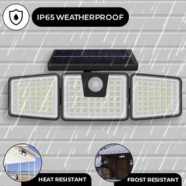 Palmwood Outdoor Light with Motion Sensor - With Solar Panels - 156 LEDs - 27 x 9 cm - Solar Outdoor Lamp - Security Lamp - Black