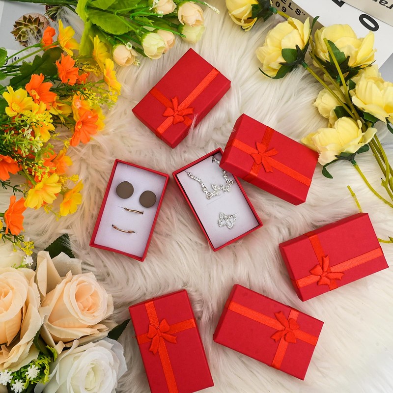 12 Pack Jewelry Gifts Boxes,Kraft Boxes,Rectangular Cardboard Packaging Box Set,Paper