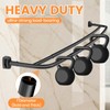 Haryaers Double Curved Shower Curtain Rod, Matte Black Adjustable 37-78