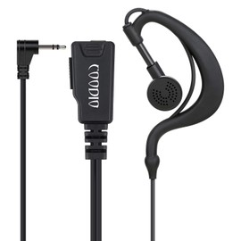 COODIO Earphones 1 Pin G-Shape Police Security Earphones Headset [in Cable PTT] Headphones Microphone for Motorola TLKR Walkie Talkie PMR