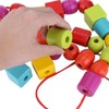 Beads Threading Toy, Wooden Safe Non-toxic Educational Stacking Block Tough
