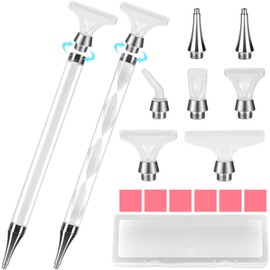 WIFORT 16PCS Diamond Art Pens Set - 2Pcs Diamond Painting Pen with 7Pcs Screw in Tips (Include Metal Square and Round Tips) for Art DIY Craft