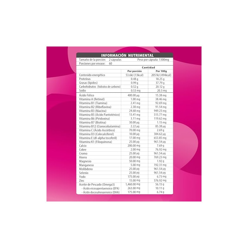 FEM MULTIVIT - Maklen Multivitaminico para Mujer con Omega 3