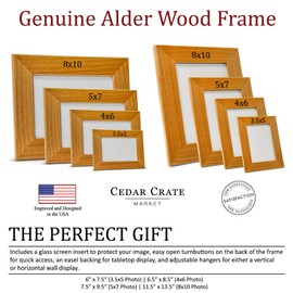 Cedar Crate Market Only The Best Moms get Promoted to Grandma Engraved Natural Wood Photo Frame Fits 5x7 Horizontal Portrait Frame for Grandma