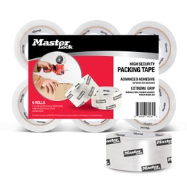 Master Lock 2" x 55 Shipping Packing Tape, Clear Tape 6 Rolls