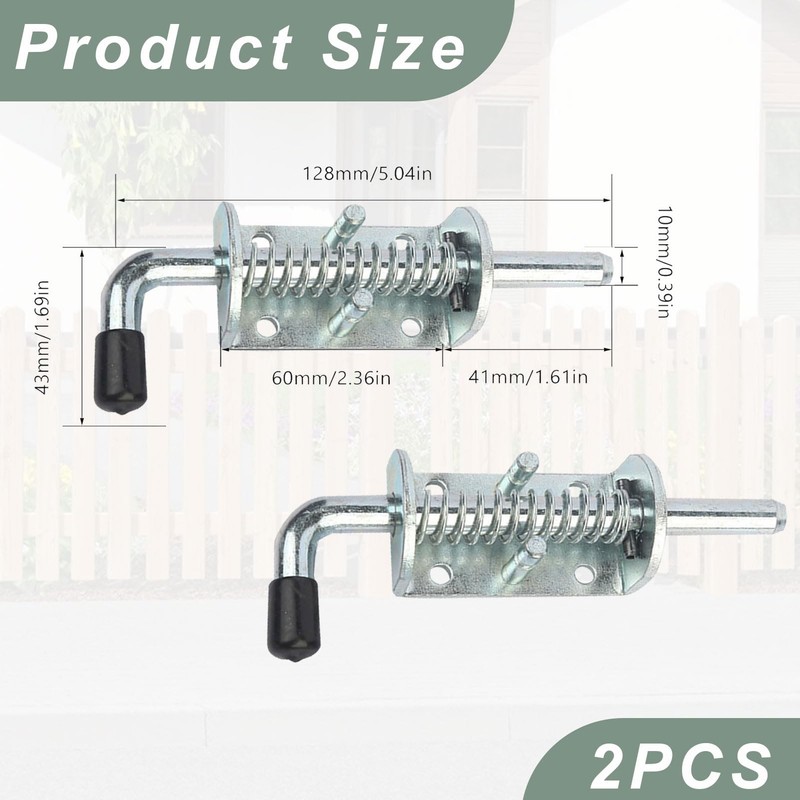 Pack of 2 Spring Latch Gate Latch, 304 Stainless Steel