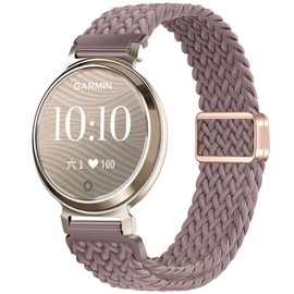 GIOPUEY Bracelet Compatible with Garmin Lily 2, Braided Nylon Strap, Unisex, Elastic Replacement Strap, Purple