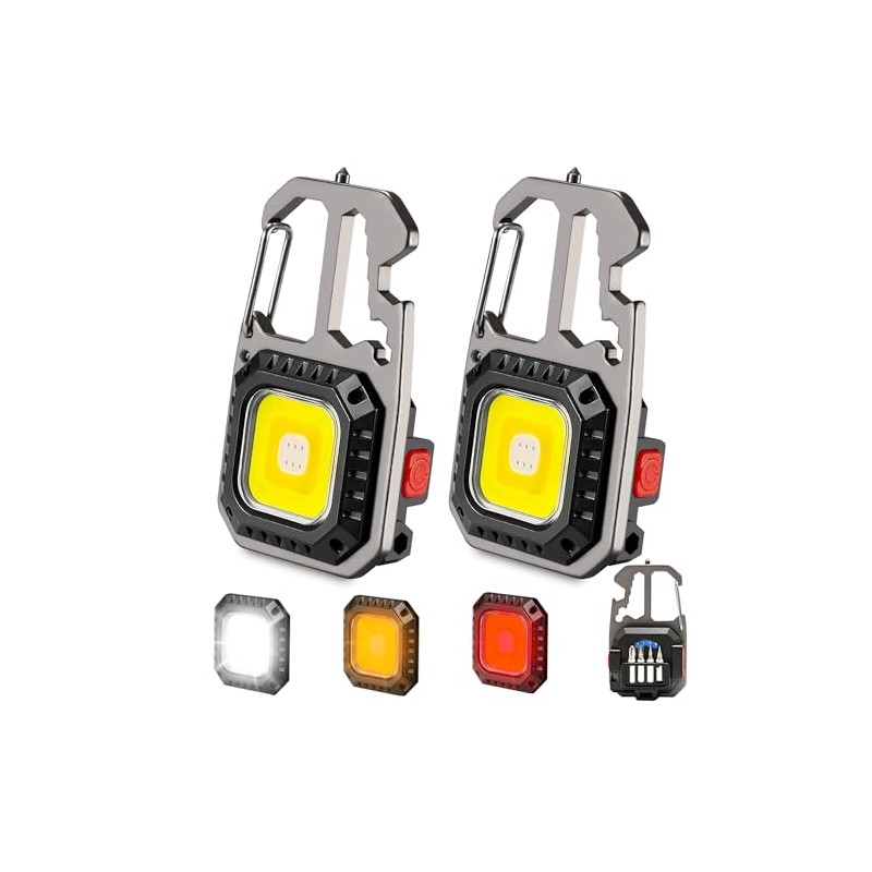MAKDAK COB Keychain Work Light 2PC Rechargeable EDC Keychain 7