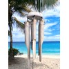 Coastal Pelican Windchime – Whitewashed Bamboo & Distressed White Wood