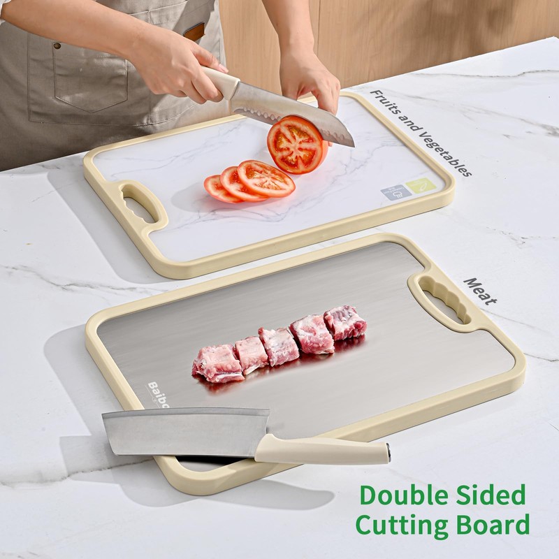 Titanium Cutting Board, Food Grade Cutting Board for Kitchen, Double