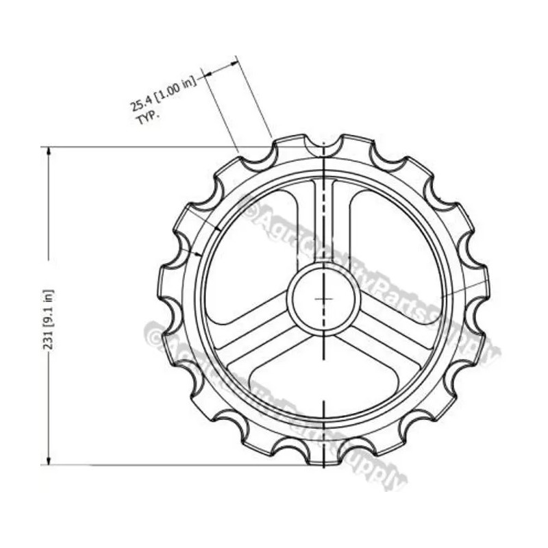 Woods 1034651 Cast Iron Cultipacker Wheel 9-1/2" for C48T, C72,