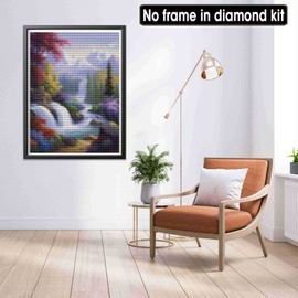 LOMSIOY DIY Diamond Painting Set Bergfluss 5D Diamant Painting Bilder Landschaft Mit Zubehör für Voll Full Drill Strass Stickerei Diamant Malerei Kristall Erwachsene Home Wall Décor 30×40 cm