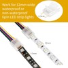 12mm 6-pin wide LED strip connector solderless, 20pcs, 6 wires,