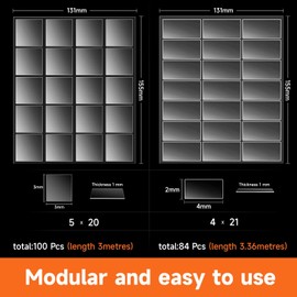 DAUPIN Double Sided Tape Heavy Duty, 184PCS Clear Strong Mounting Adhesive Tape, Waterproof Removable Nano Tape, Include Strip and Square. (Two Size Widths, Total Length 20.8FT).