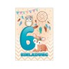 12 Invitation Cards for 6th Children's Birthday Party Invitation for Girls Boys Animals Indian Owl Deer