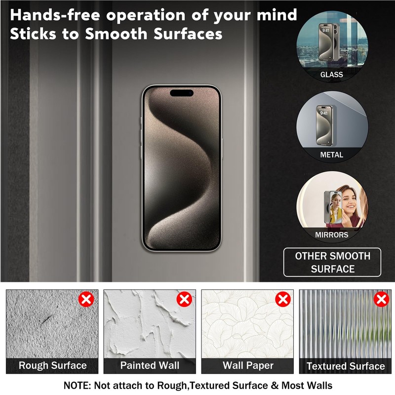 AUROX Expandable and Collapsible Phone Grip Stand Holder, Silicone Suction