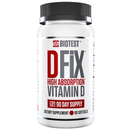 Biotest D Fix High Absorption Vitamin D3 5000 IU - 90 Day Supply - 90 Softgels