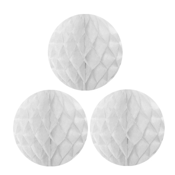 Wrapables Tissue Honeycomb Ball Party Decorations for Weddings, Birthday Parties, Baby Showers and Nursery Decor (Set of 3), 12", White
