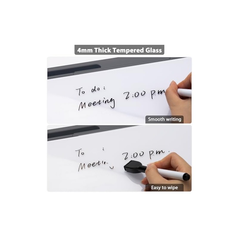 Varhomax Glass Desk Buddy Whiteboard with Storage
