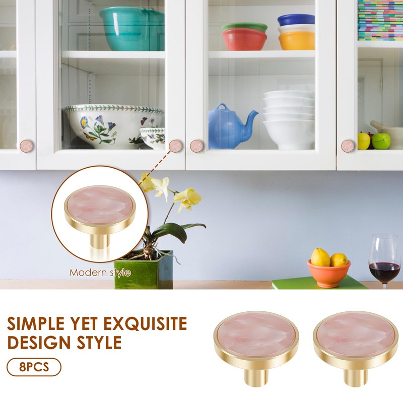 LYIYEYAN 8Pcs Drawer Knob Set, Zinc Alloy Dresser Pull with