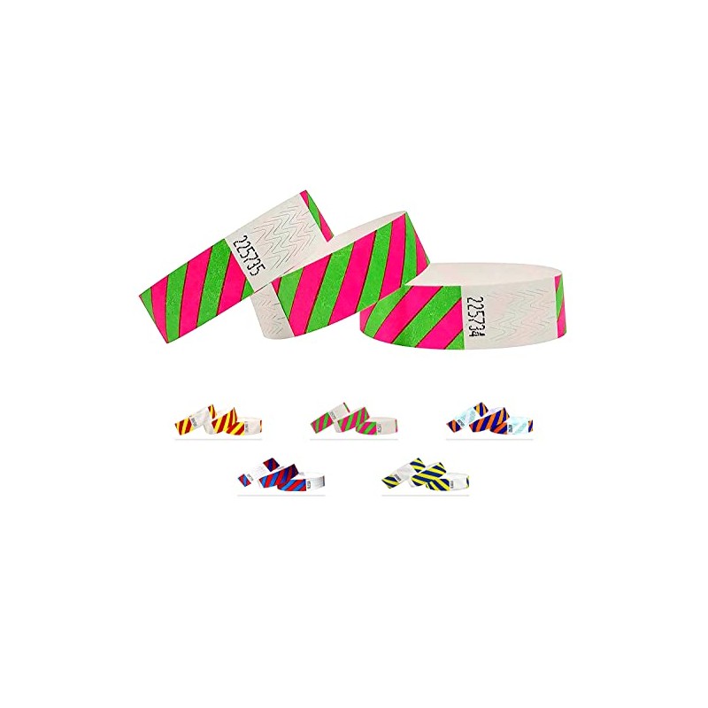 Wristbands - Striped - 500 Pack - 3/4" Wristbands for