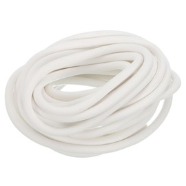 uxcell Silicone Foam Seal Strip, 7mm(0.28") Dia 5.5 Meters(18.04 Ft) Long Sponge Rubber Weather Seal Strip Round Rubber Cord Solid for DIY Warehouse, Pads, Foam Tubing, Crafts - White