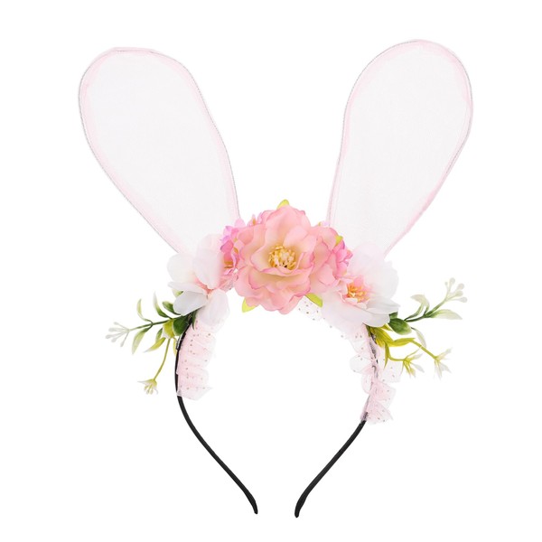 VICASKY Easter Bunny Headband for Girls and Women Floral Hair