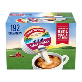 Coffee Creamer Singles Half and Half Flavor, Made With Real Milk And Cream, Sugar Free single Creamers 192 count.