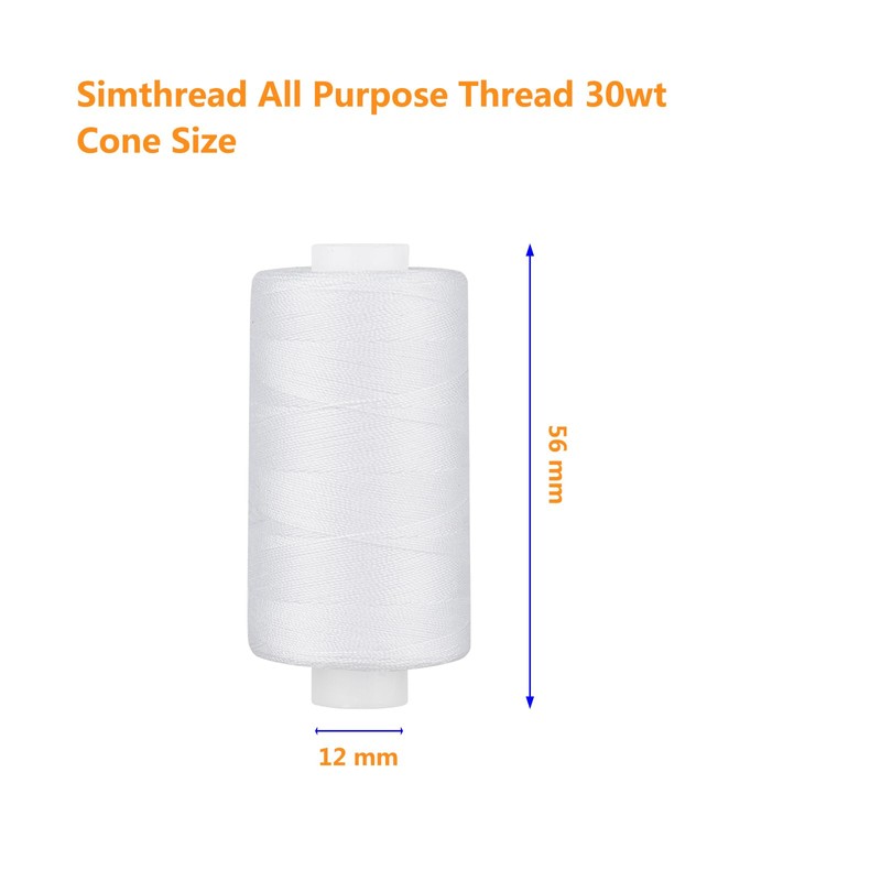 Simthread Sewing Thread Quilting Yarn Affordable All-Purpose Thread 2 White