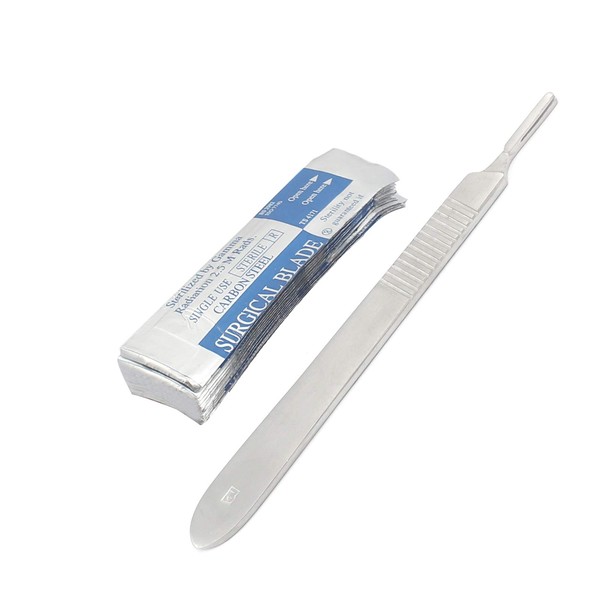 AAPROTOOLS SCALPEL HANDLE #3 +10 STERILE BLADE #15 DENTAL INSTRUMENTS