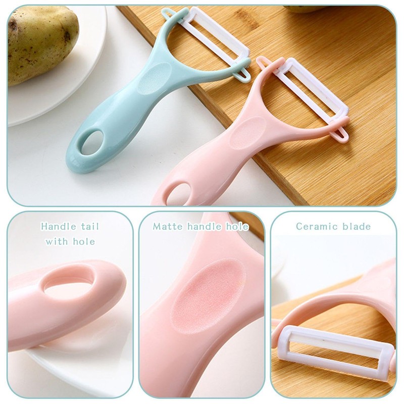 Set of 2 Ceramic Peelers and 2 Stainless Steel Peelers,