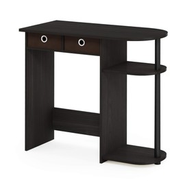 Furinno Go Green Home Laptop Notebook Computer Desk/Table with 2 Drawer Bins, Espresso/Black/Brown